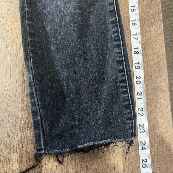 Lauren Conrad Black Skinny Denim Jeans Womens Size 10 Raw Hem Stretch Basic - Picture 10 of 11